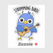 Strumming Bird Grappig Dier Pun Sticker (Vel)