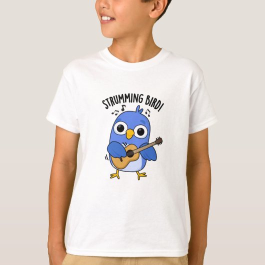 Strumming Bird Grappig Dier Pun T-shirt (Voorkant)