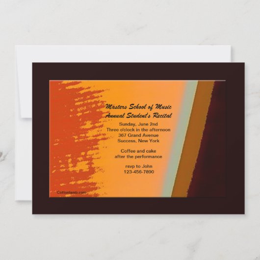 Strumming Guitar Invitation Kaart (Achterkant)