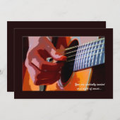 Strumming Guitar Invitation Kaart (Voorkant / Achterkant)