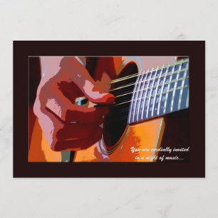 Strumming Guitar Invitation Kaart