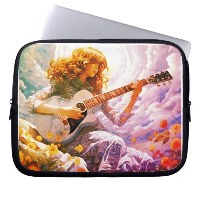 Strumming My Guitar in the Storm 10" Laptop Sleeve (Voorkant)