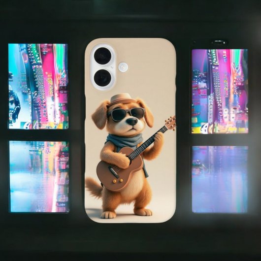 Strumming Paws: Schattige hondengitaar Case-Mate iPhone Case