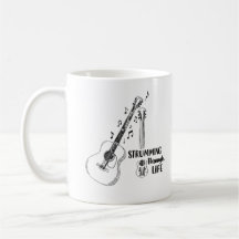 Strumming Through Life – Minimalist Guitar Mug