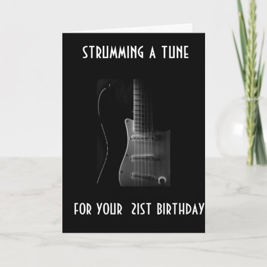 STRUMMING TUNE VOOR UW *21e* VERJAARDAG PICK TUNE Kaart (Voorkant)