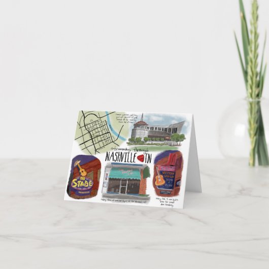 Strumming van Notecard van de Schets van de reis Kaart (Voorkant)