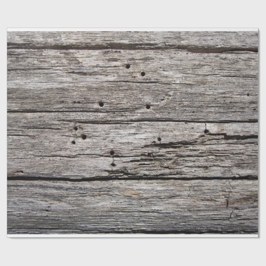 Strustige houten strandpanelen cadeaupapier (Vlak)