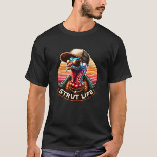 Strut Life Turkey Jagen op Tom Turkije met Pet gez T-shirt