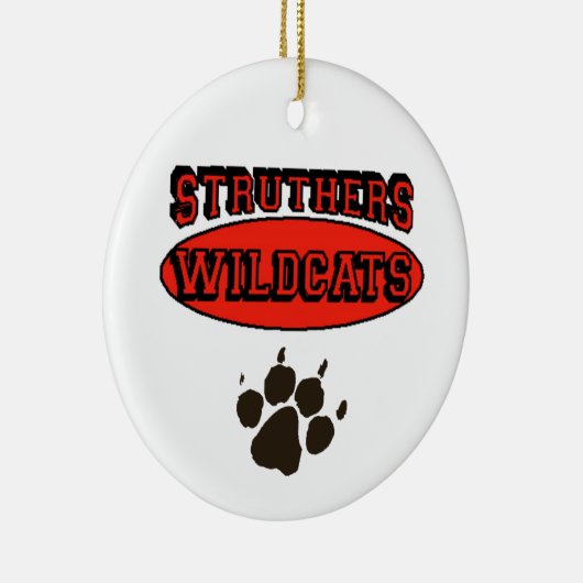 Struthers Wildcats Keramisch Ornament (Rechts)