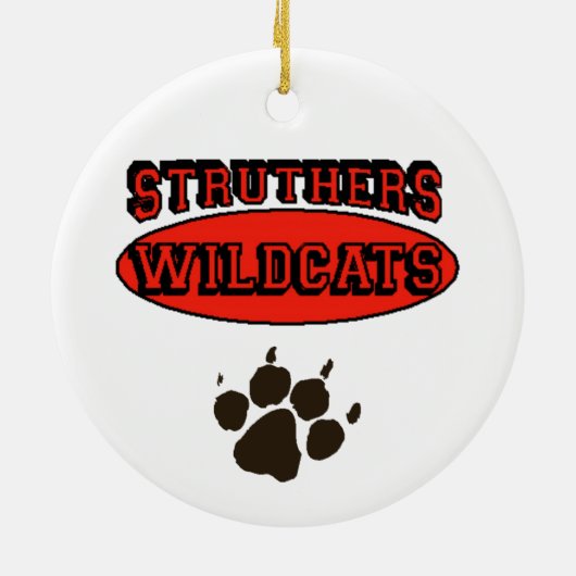 Struthers Wildcats Keramisch Ornament (Achterkant)