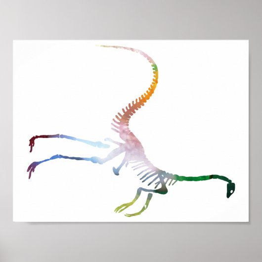 struthiomimus skelet poster (Voorkant)