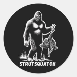 Strutsquatch Bigfoot Sasquatch Grappige Jeugd Turk Ronde Sticker
