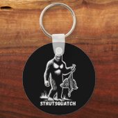 Strutsquatch Bigfoot Sasquatch Grappige Jeugd Turk Sleutelhanger (Voorkant)