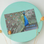 Strutting Blue Peacock Grappige Verjaardag Kaart