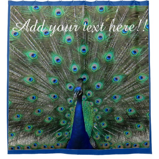 Strutting Male Peacock personaliseren Douchegordijn (Voorkant)