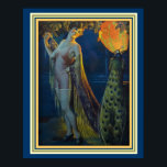 "Strutting Peacock" Presentator art Deco 16 x 20 Poster<br><div class="desc">Colorful Art Deco Print - "Strutting Peacock" door Gene Pressler</div>
