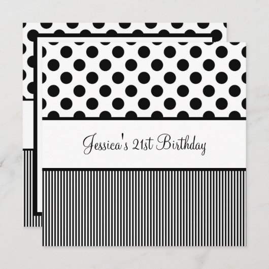 Struzies van Birthday Party, zwart en wit Kaart (Voorkant / Achterkant)