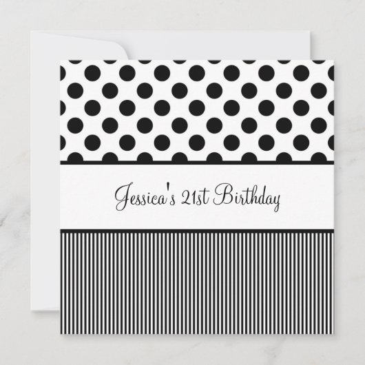 Struzies van Birthday Party, zwart en wit Kaart (Voorkant)