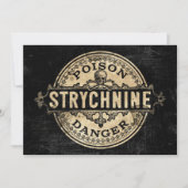 Strychnine  stijl Vergiftigheidslabel Uitnodiging (Voorkant)