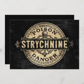 Strychnine  stijl Vergiftigheidslabel Uitnodiging (Voorkant / Achterkant)