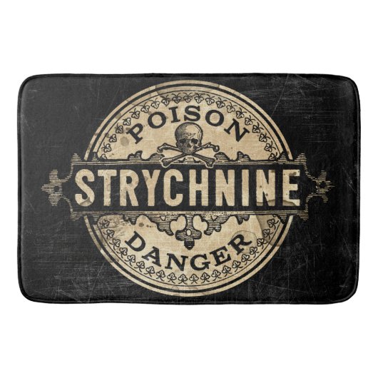 Strychnine stijlgifteetiket badmat (Voorkant)