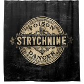 Strychnine  stijlgifteetiket douchegordijn (Voorkant)