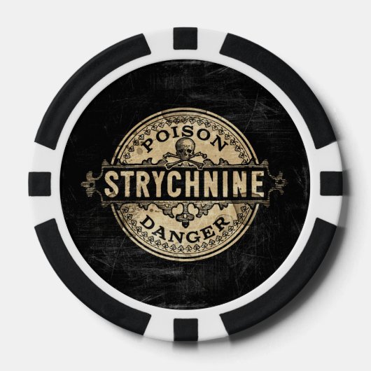 Strychnine  stijlgifteetiket pokerchips (Voorkant)