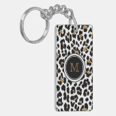 Strylish Monogram Leopard Print Acrylische Sleutel Sleutelhanger (Voorkant Links)
