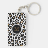 Strylish Monogram Leopard Print Acrylische Sleutel Sleutelhanger (achterkant)