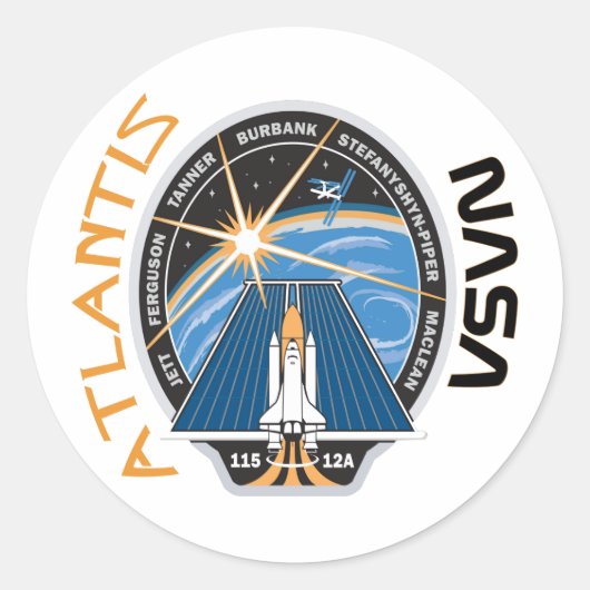 STS 115 Atlantis Ronde Sticker (Voorkant)
