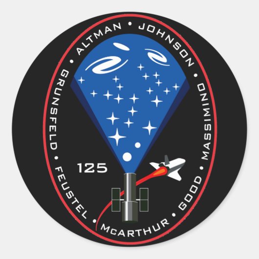 STS-125 RONDE STICKER (Voorkant)