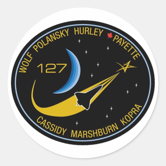 STS-127 Mission Patch Ronde Sticker (Voorkant)