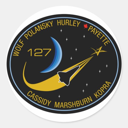 STS-127 RONDE STICKER (Voorkant)