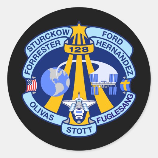 STS-128 RONDE STICKER (Voorkant)