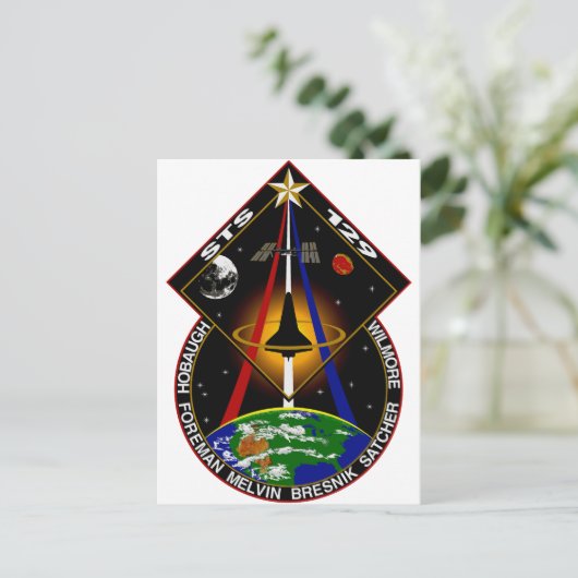 STS 129-patch Briefkaart (Staand voorkant)