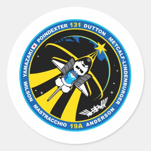 STS 131 Ontdekking Ronde Sticker (Voorkant)