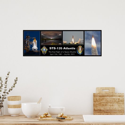 STS-135 Atlantis Poster van de Definitieve Vliegin (Keuken)