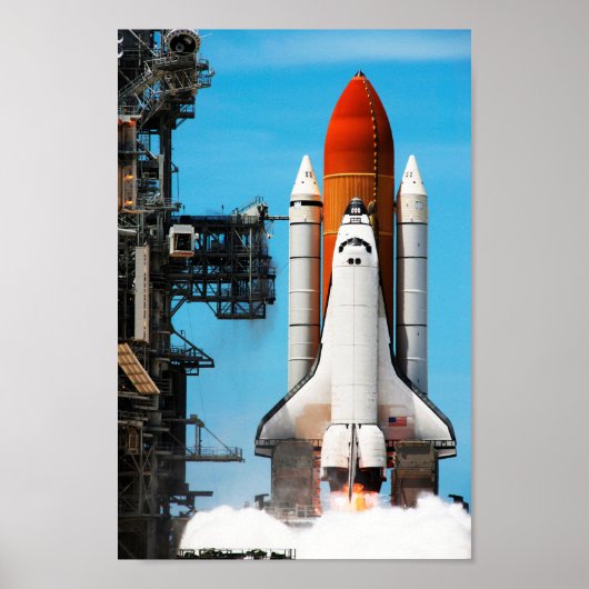 STS-135 Space Shuttle Atlantis Lifting Off Poster (Voorkant)