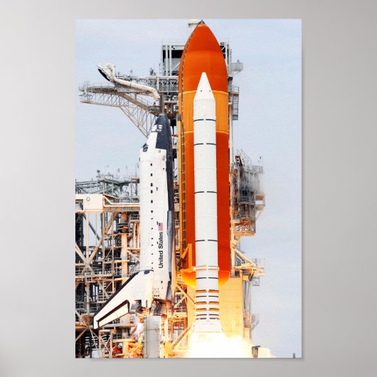 STS-135 Space Shuttle Atlantis Side Photo Launch Poster (Voorkant)