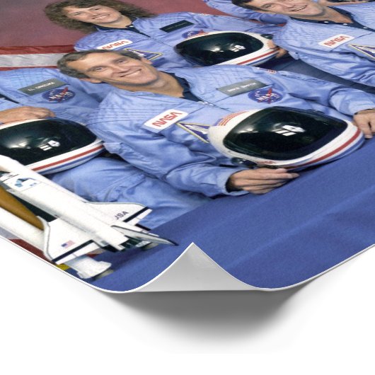STS-51L Space Shuttle Challenger Crew-portret Poster (Hoek)