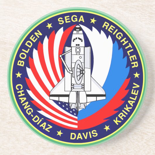 STS-60-MISSIEPATCH ZANDSTEEN ONDERZETTER (Voorkant)
