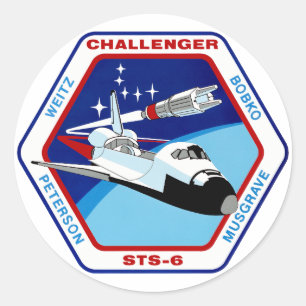 STS-6 INSIGNIA RONDE STICKER