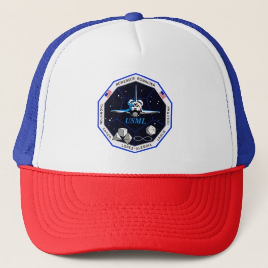 Sts-73 (het Patch van de Opdracht) Trucker Pet (Voorkant)