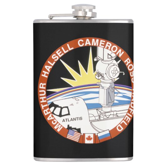 Sts-74 (Mission Patch) Heupfles (Voorkant)