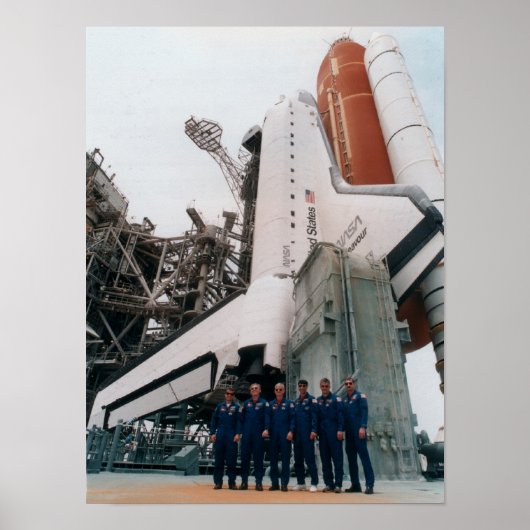 STS-77 Crewmembers stellen met Shuttle Endeavor Poster (Voorkant)