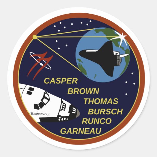 STS-77 RONDE STICKER (Voorkant)