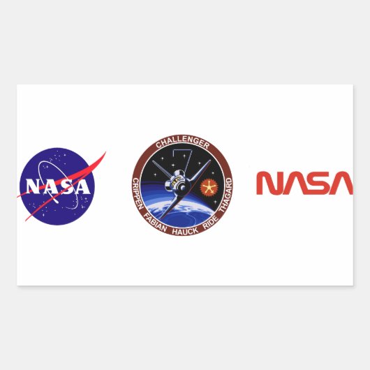STS-7: Challenger OV-99 & Sally Ride Rechthoekige Sticker (Voorkant)