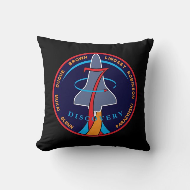 STS-95 Space Shuttle Discovery Missie Patch Logo Kussen (Voorkant)