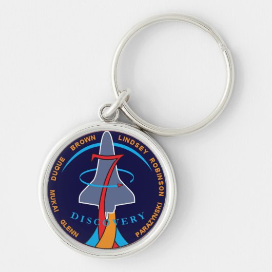 STS-95 Space Shuttle Discovery Missie Patch Logo Sleutelhanger (Voorkant)