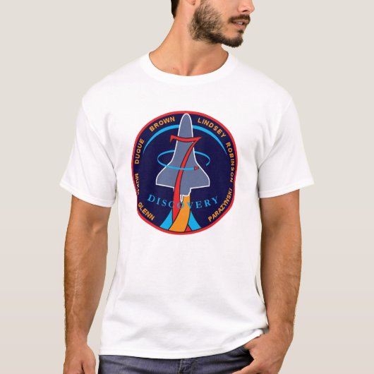 STS-95 Space Shuttle Discovery Mission Patch Logo T-shirt (Voorkant)